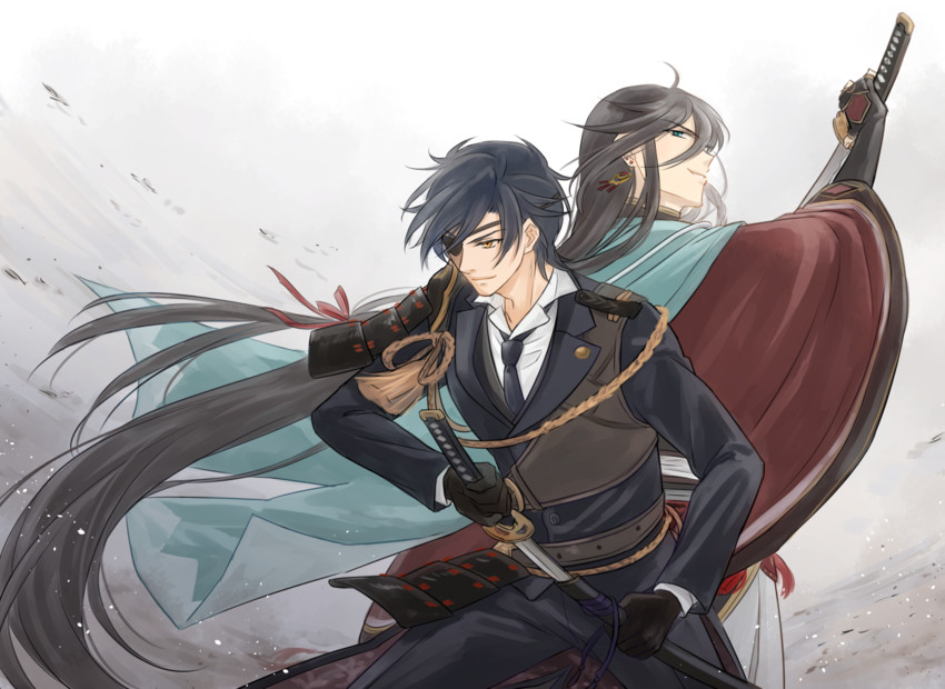 izumi-no-kami kanesada and shokudaikiri mitsutada (touken ranbu) drawn by rainsp
