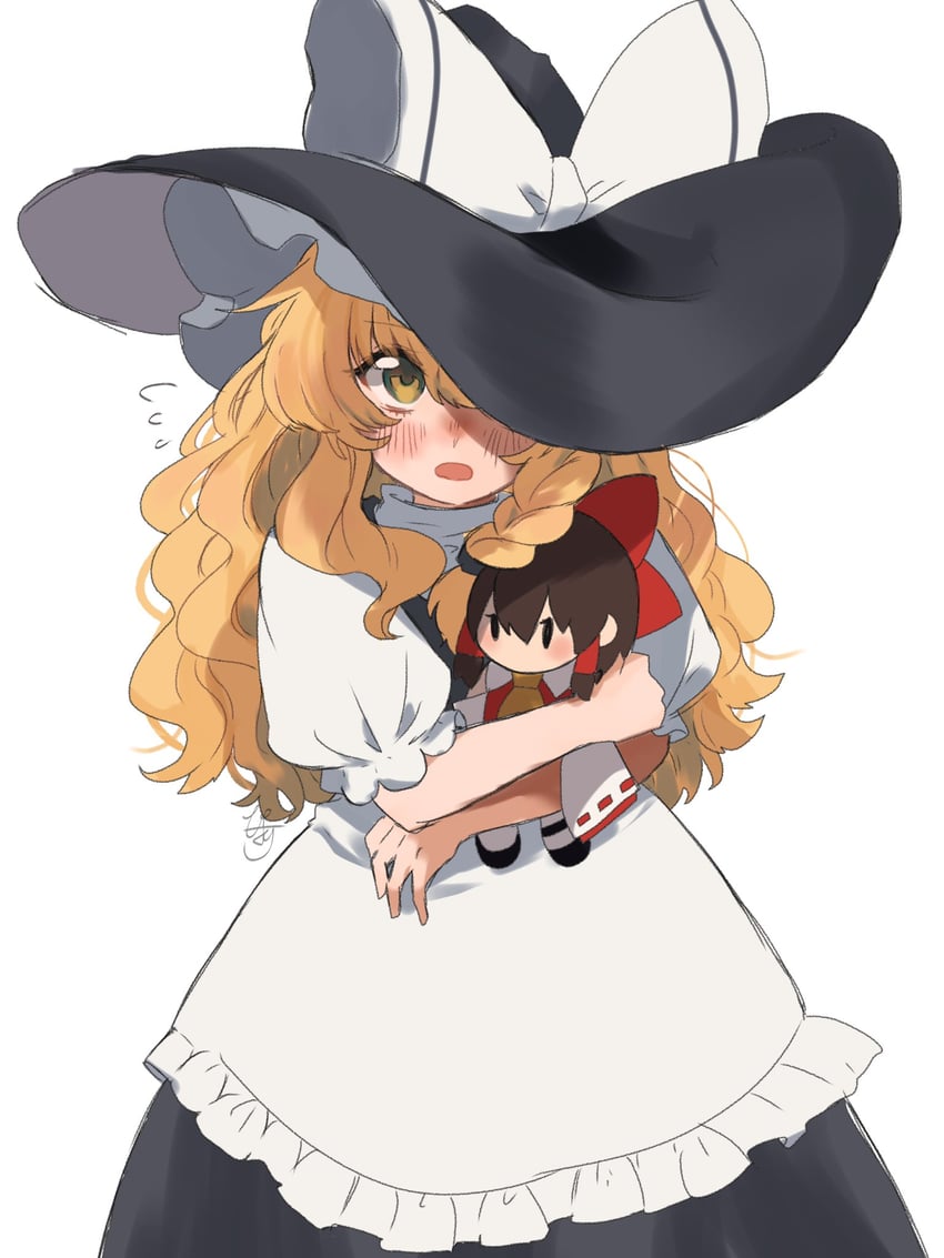 hakurei reimu and kirisame marisa (touhou) drawn by uchisaki_himari