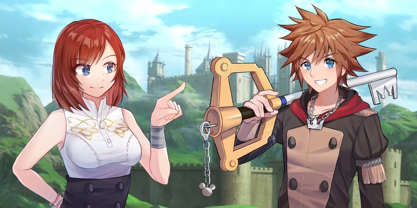 sora and kairi (fire emblem and 2 more) drawn by akitsuki_(oenothera)