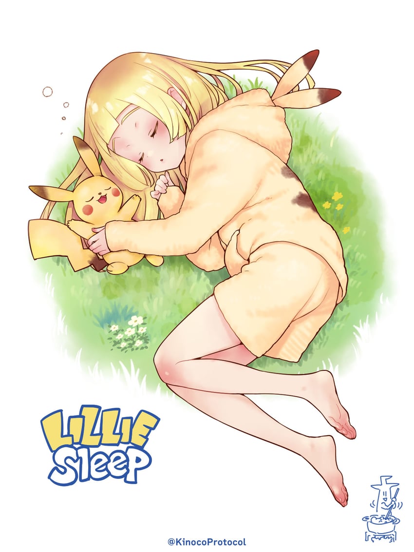 pikachu and lillie (pokemon and 2 more) drawn by kinocopro