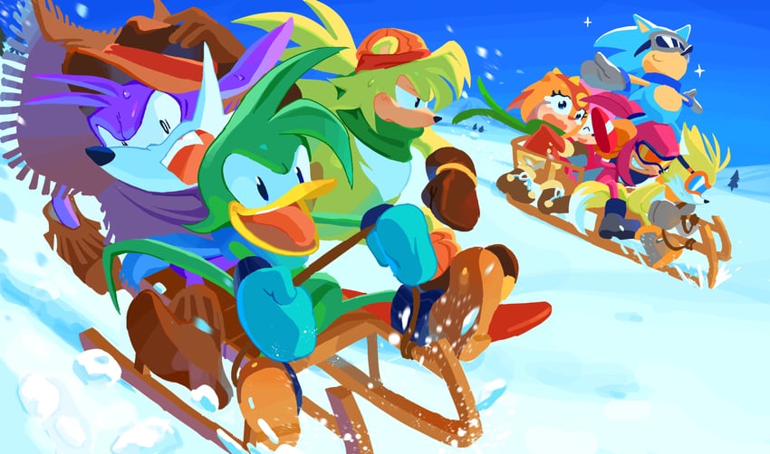 sonic the hedgehog, amy rose, tails, knuckles the echidna, classic sonic, and 7 more (sonic and 3 more) drawn by tokiwa757