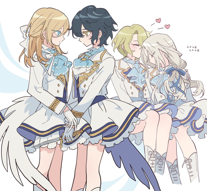 tenshouin eichi, ran nagisa, tomoe hiyori, and aoba tsumugi (ensemble stars!) drawn by meremero
