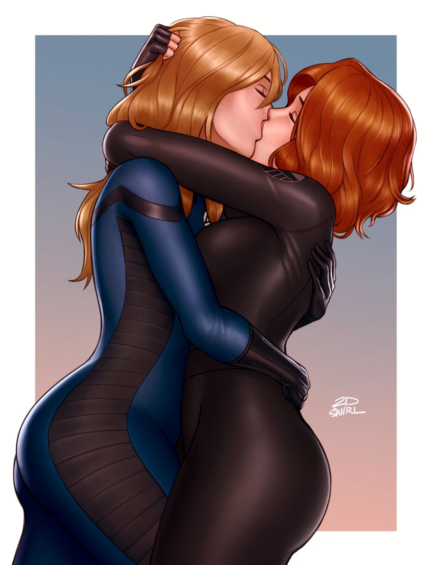 sue storm, black widow, and natasha romanoff (marvel and 2 more) drawn by 2dswirl