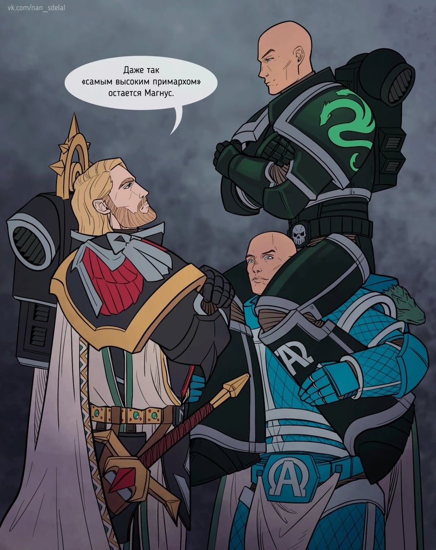 lion el'jonson, alpharius omegon, alpharius, and omegon (warhammer 40k) drawn by natalia_kikicheva