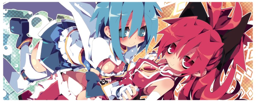 miki sayaka and sakura kyoko (mahou shoujo madoka magica) drawn by dangomushi