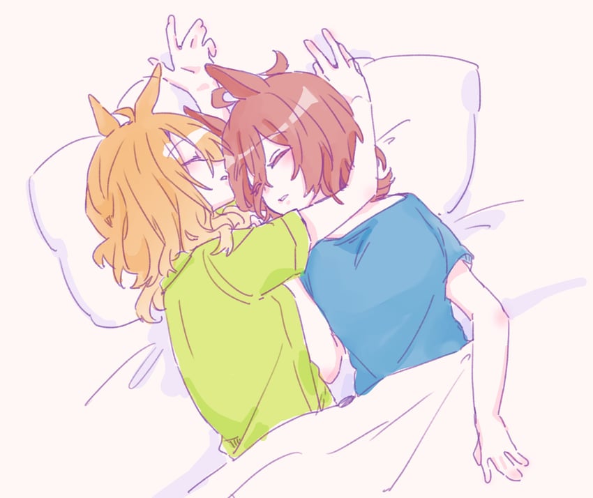 agnes tachyon and jungle pocket (umamusume) drawn by seila_rei