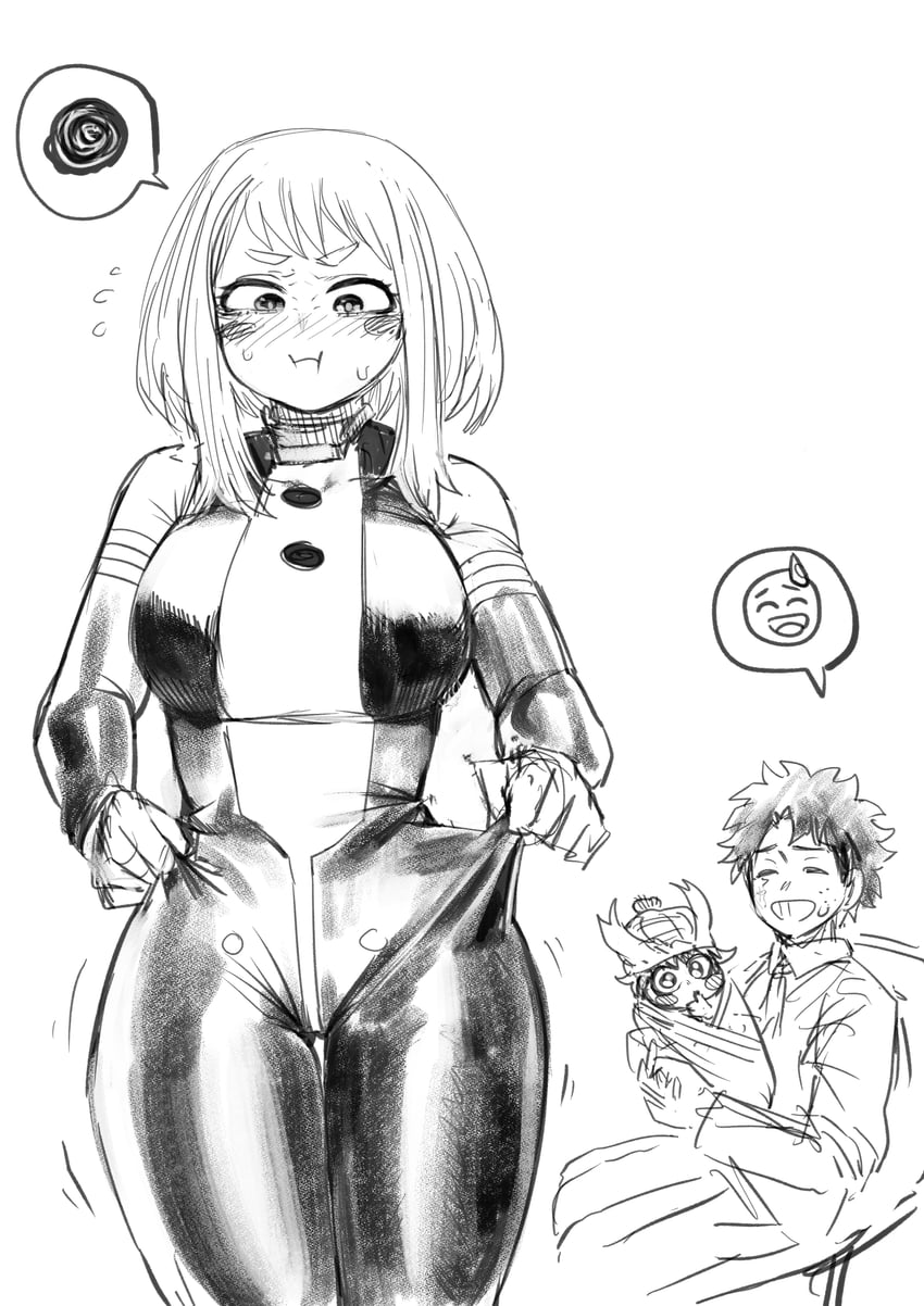 midoriya izuku and uraraka ochaco (boku no hero academia) drawn by amano44