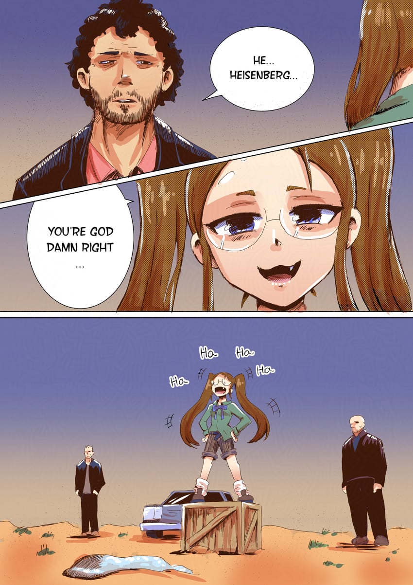 walter white, jesse pinkman, and mike ehrmantraut (breaking bad) drawn by mporci