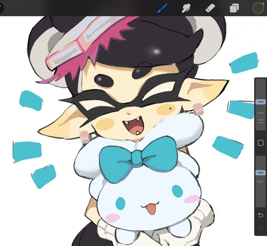 callie and cinnamoroll (splatoon and 2 more) drawn by yabi_(akfkzkcl)