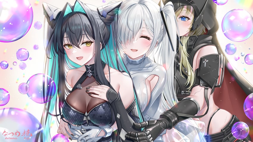 cinderella, little mermaid, and grave (goddess of victory: nikke) drawn by natsume_koji