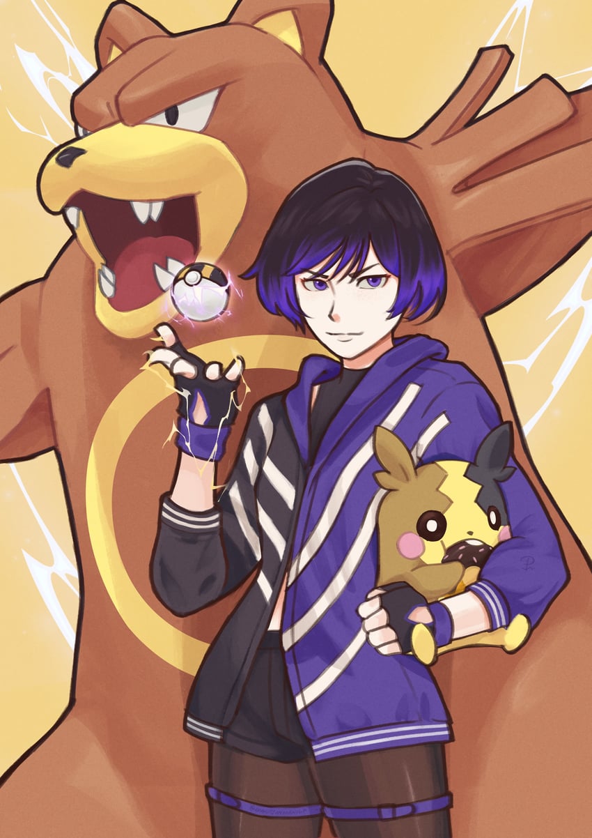 morpeko, reina, and ursaring (pokemon and 2 more) drawn by donima_(donutsinmanila)