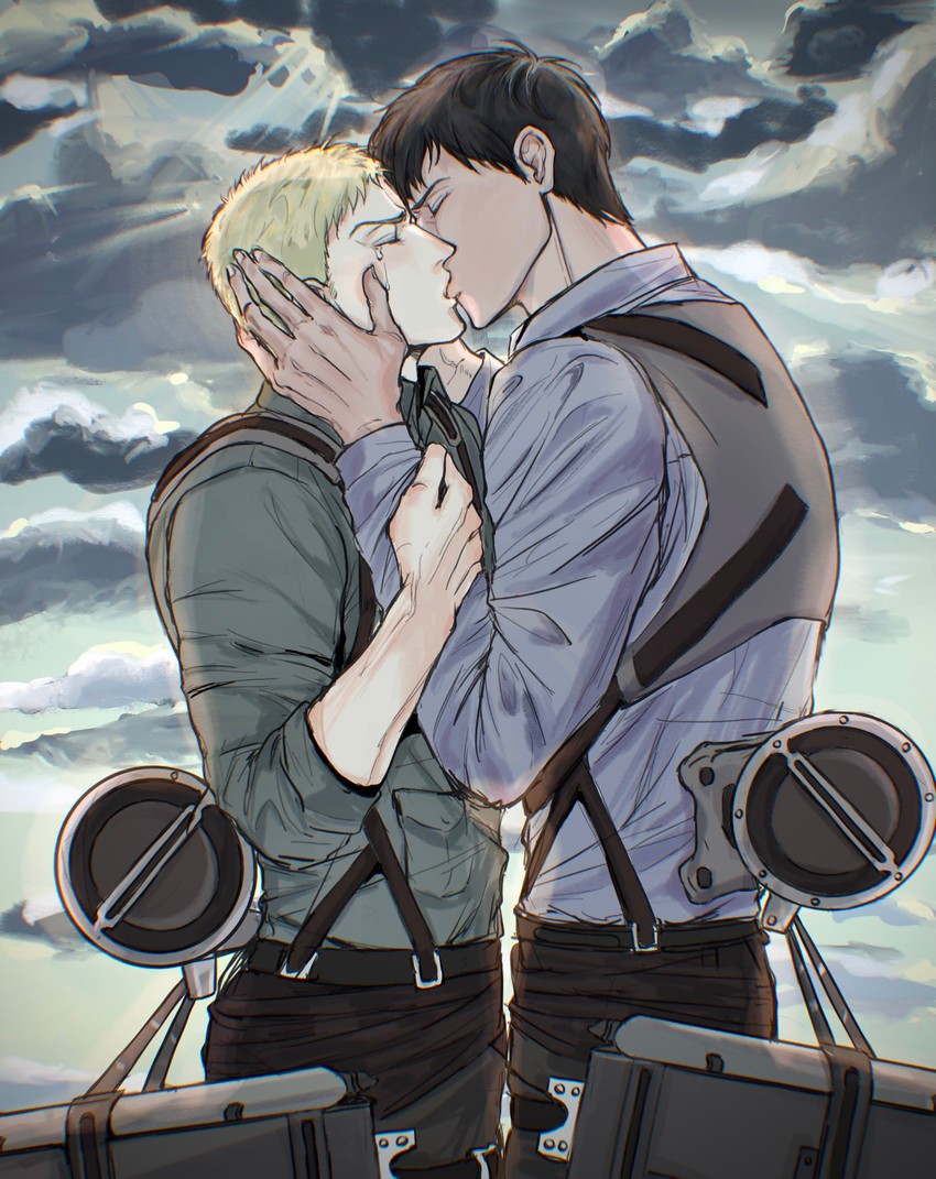 reiner braun and bertolt hoover (shingeki no kyojin) drawn by akiassyria