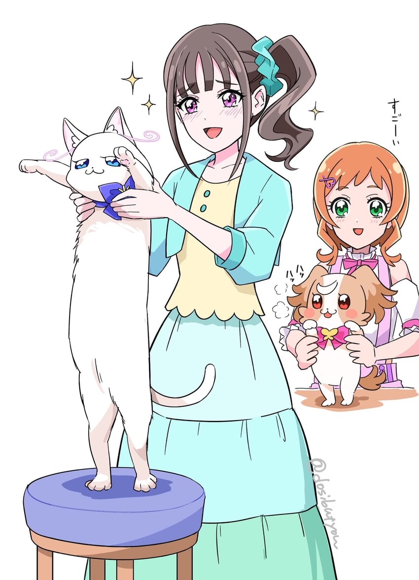nekoyashiki yuki, inukai komugi, nekoyashiki mayu, and inukai iroha (precure and 1 more) drawn by dosibutyou