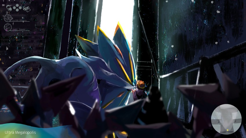 selene, primarina, and solgaleo (pokemon and 1 more) drawn by umi_hire