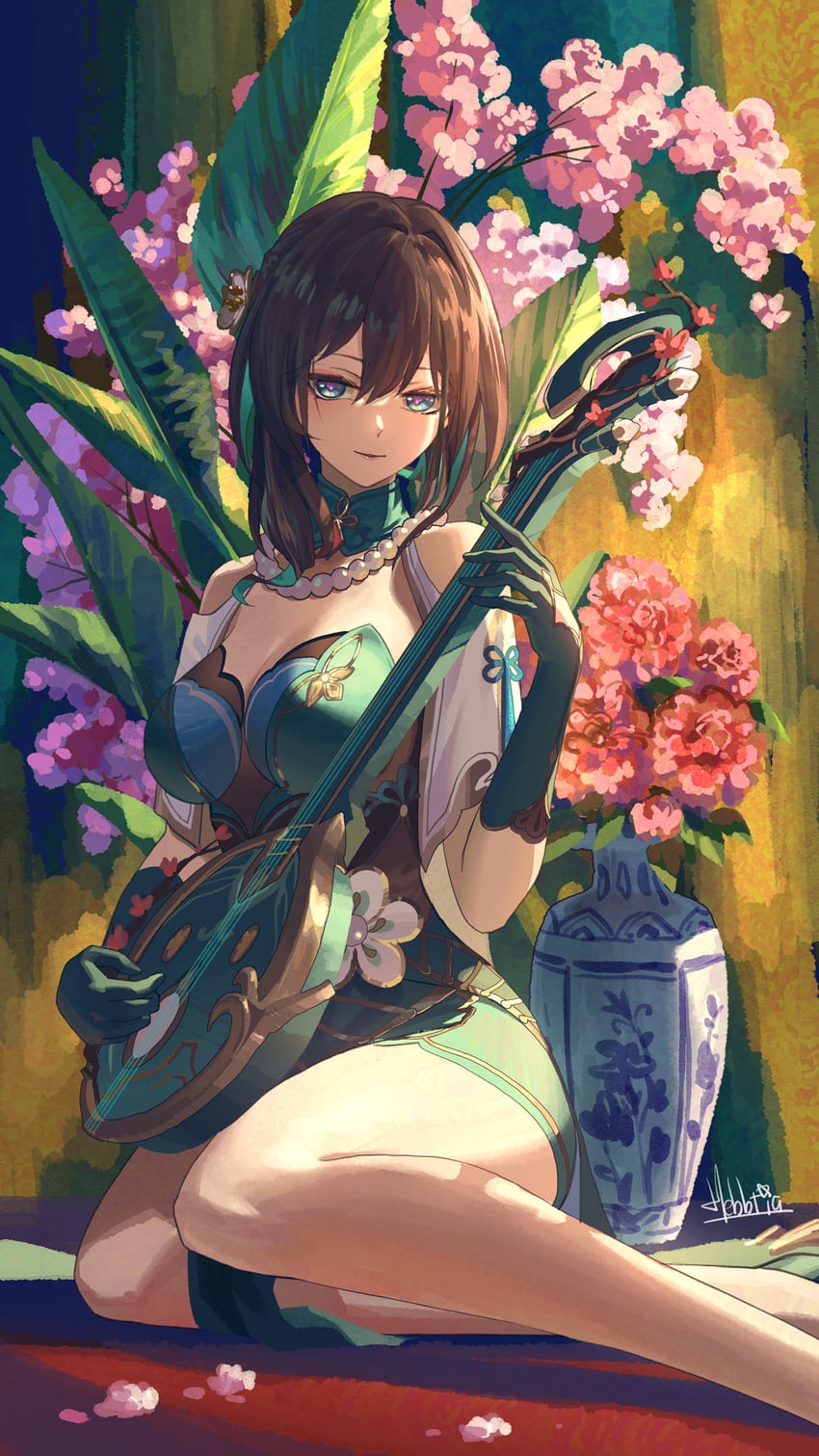 ruan mei (honkai and 1 more) drawn by hebbtia