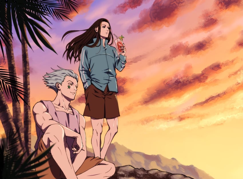 hisoka morow and illumi zoldyck (hunter x hunter) drawn by shakikashi
