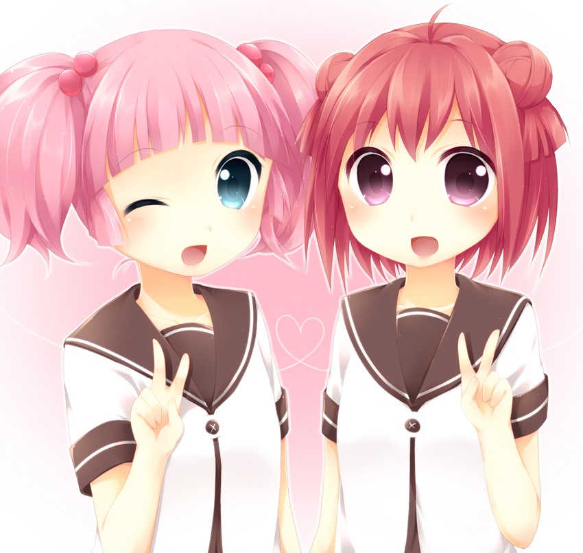 akaza akari and yoshikawa chinatsu (yuruyuri) drawn by hazuki_(sutasuta)