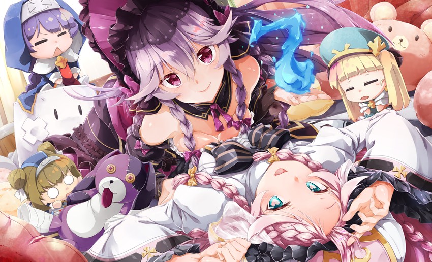 angelica, clarissa, montmorancy, sinful angelica, and achates ururuda (epic seven) drawn by izumi_tama