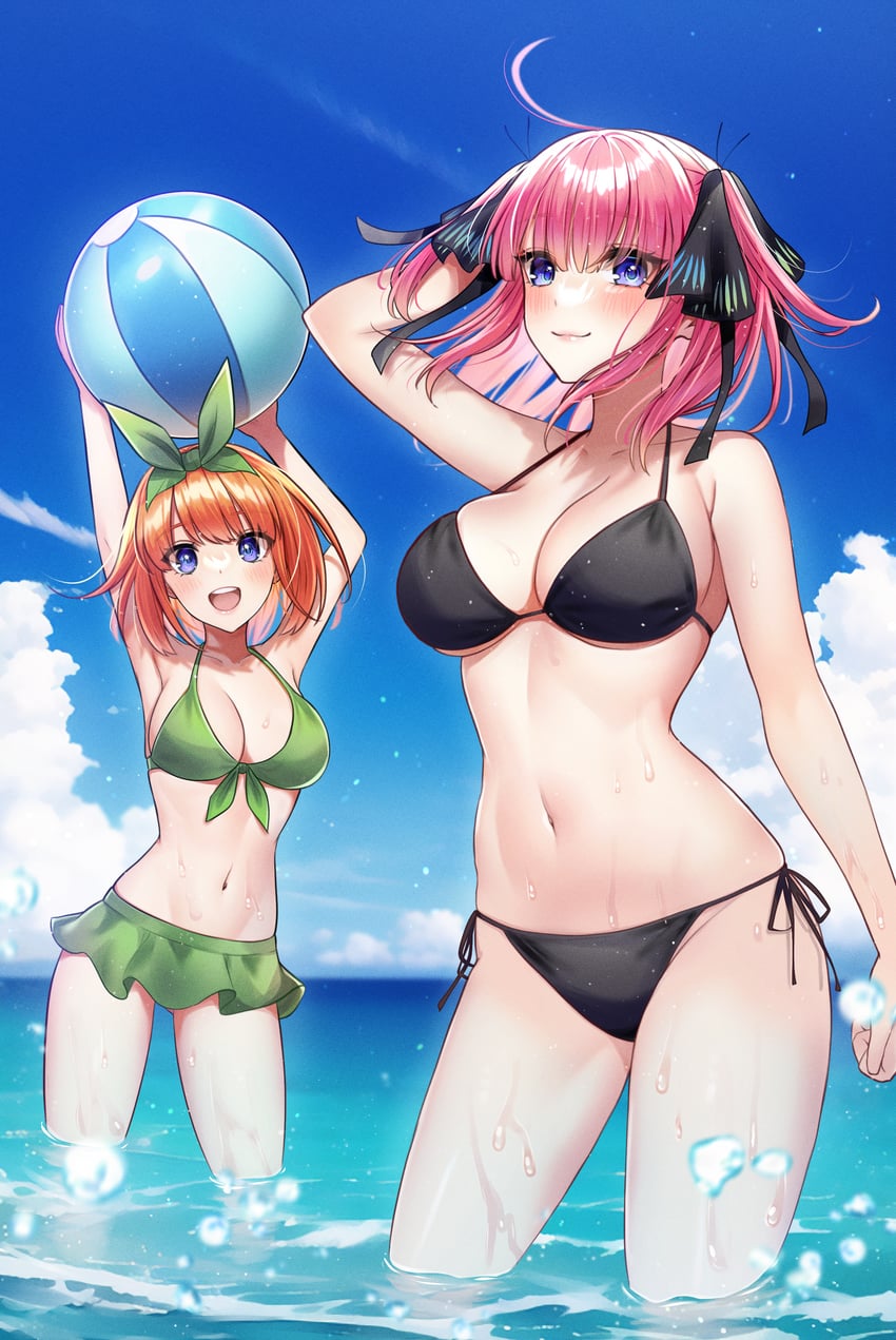 nakano nino and nakano yotsuba (go-toubun no hanayome) drawn by kurosaki_coco