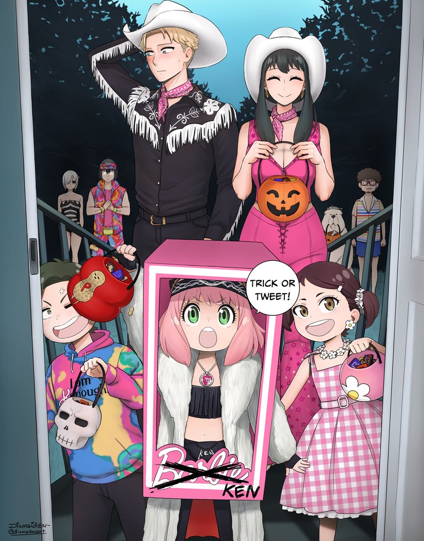 yor briar, anya, twilight, damian desmond, bond, and 10 more (spy x family and 3 more) drawn by dismaiden