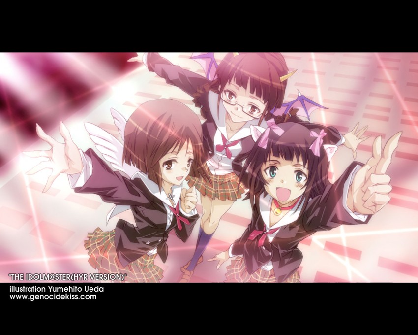 amami haruka, hagiwara yukiho, and akizuki ritsuko (idolmaster and 1 more) drawn by ueda_yumehito