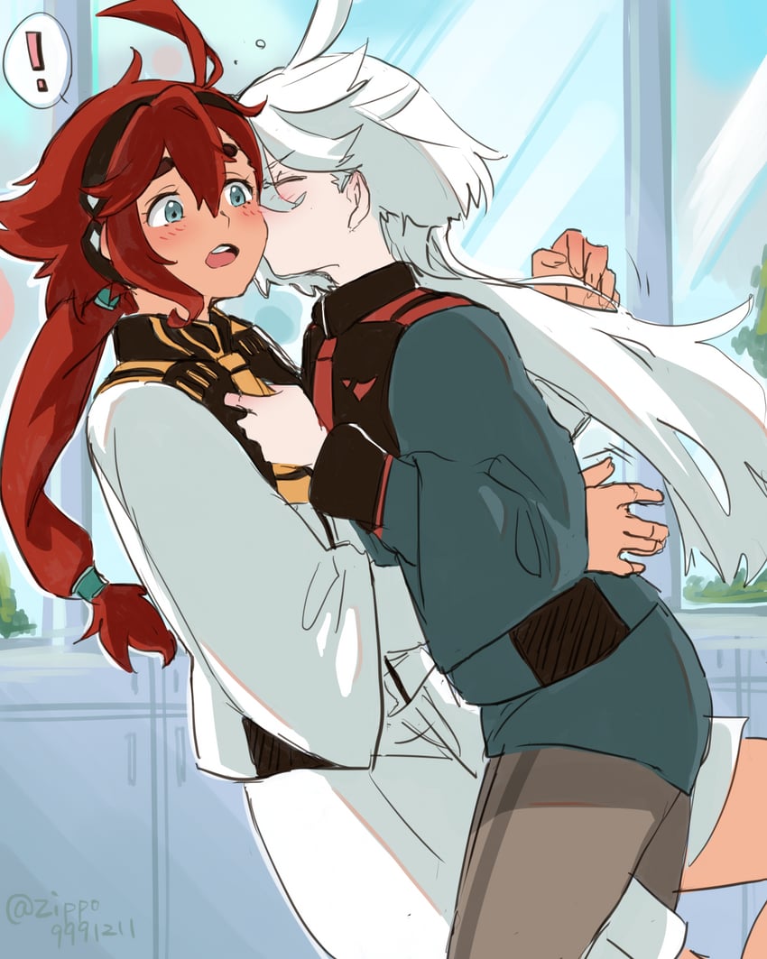 suletta mercury and miorine rembran (gundam and 1 more) drawn by jappo