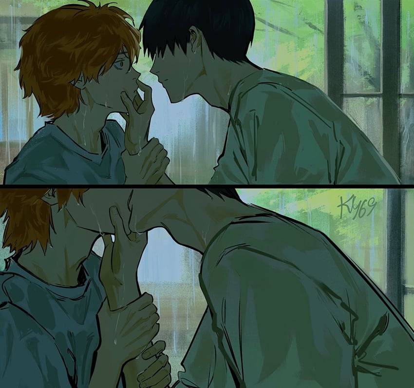 hinata shouyou and kageyama tobio (haikyuu!!) drawn by ky_69