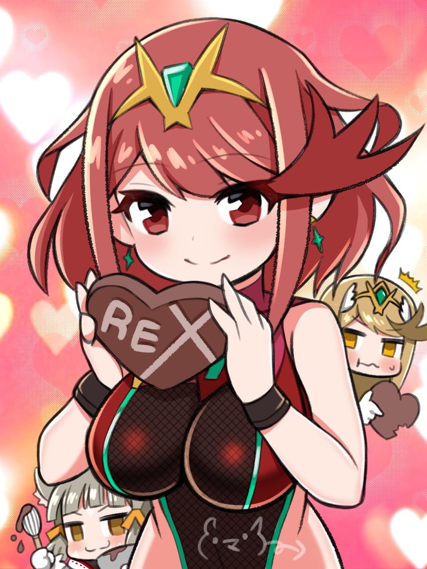 mythra, nia, and pyra (xenoblade chronicles and 1 more) drawn by ma2acworks