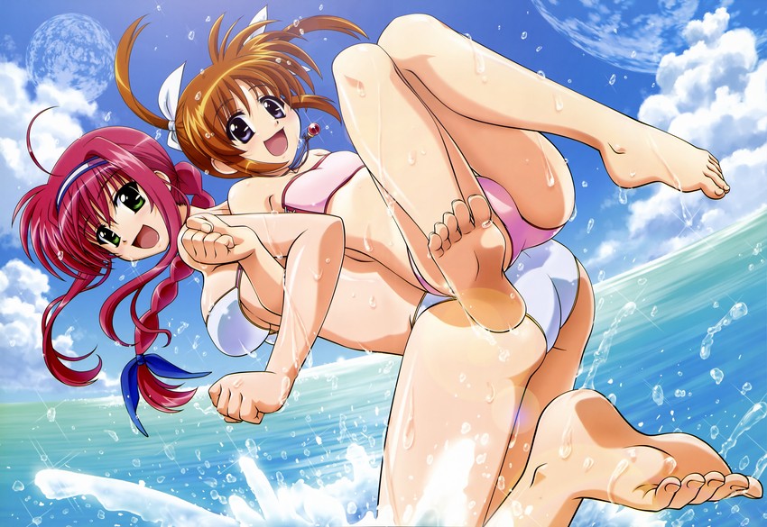 takamachi nanoha and amitie florian (lyrical nanoha and 4 more) drawn by shinozaki_akira