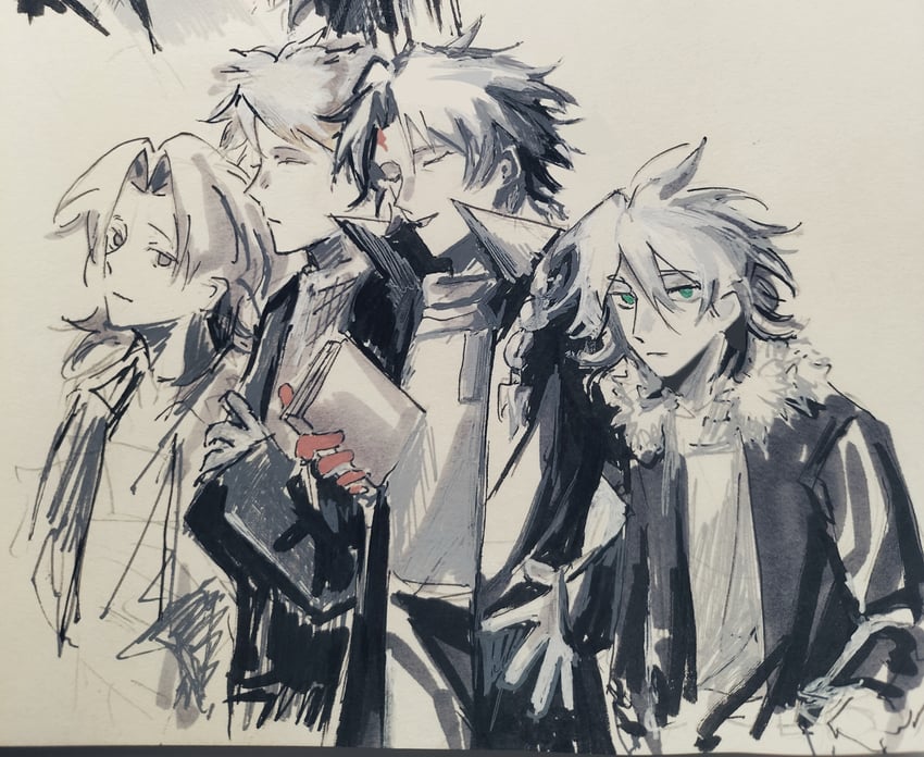 atou haruki, harada minoru, isoi reiji, and shinano eiji (saibou shinkyoku) drawn by mutou_(wanniya88414)