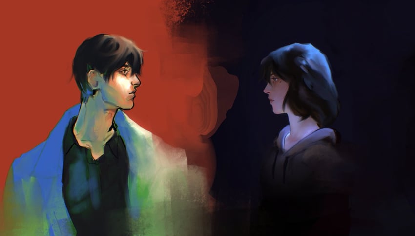 kim dokja and han sooyoung (omniscient reader's viewpoint) drawn by macaronijail