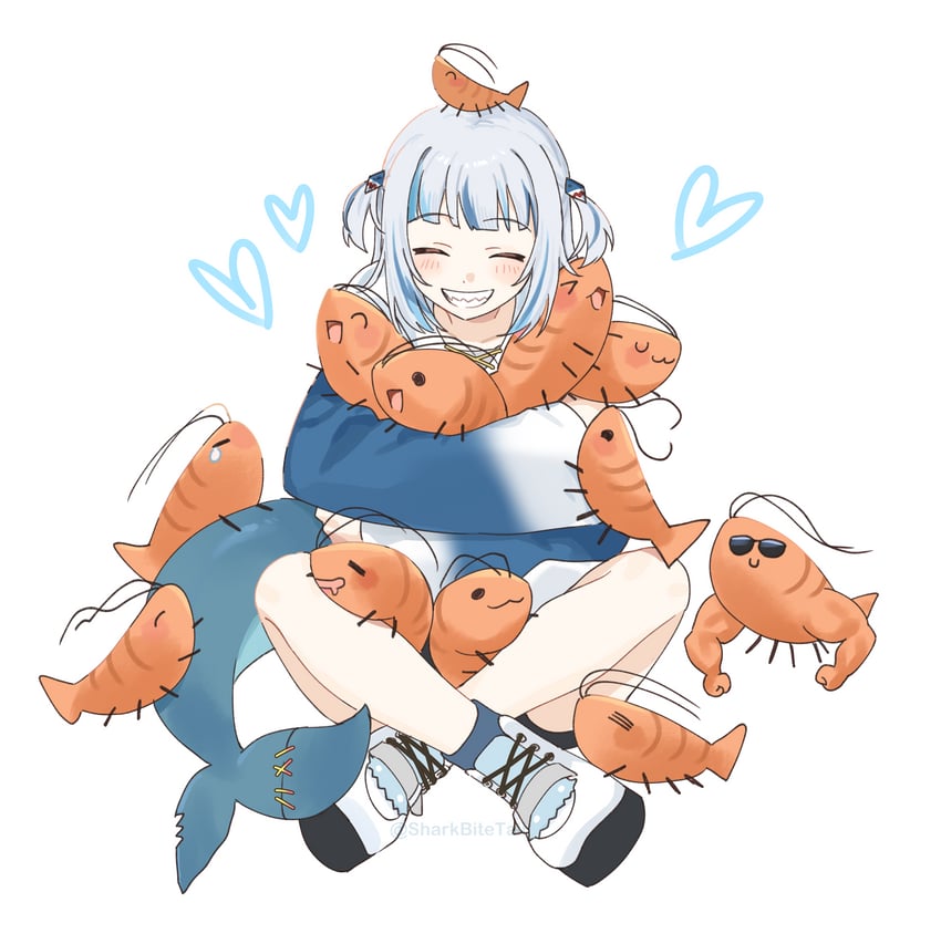 gawr gura and ebi-chan (hololive and 1 more) drawn by melodyguru