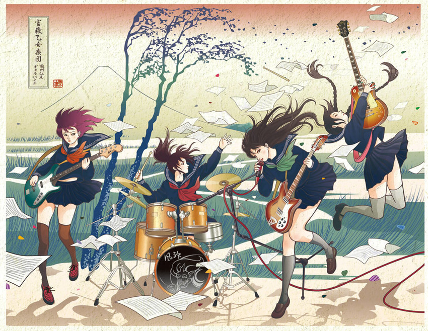 original and 1 more drawn by katsushika_hokusai_(1760) and nadeshiko_rin