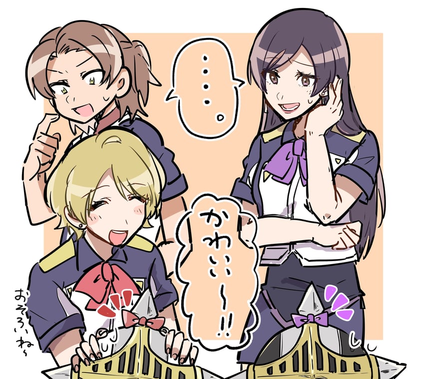 daimon masaru, kurosaki miki, shirakawa megumi, and pawnchessmon (digimon and 1 more) drawn by gotm_tknr
