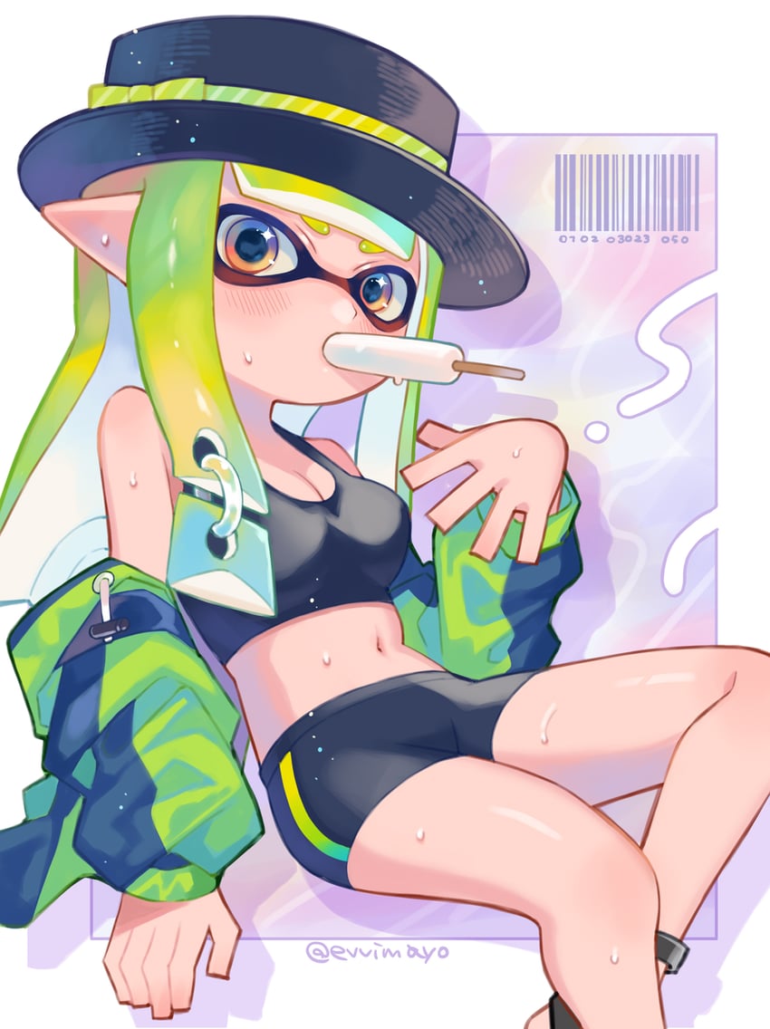 inkling player character and inkling girl (splatoon) drawn by shina_shina