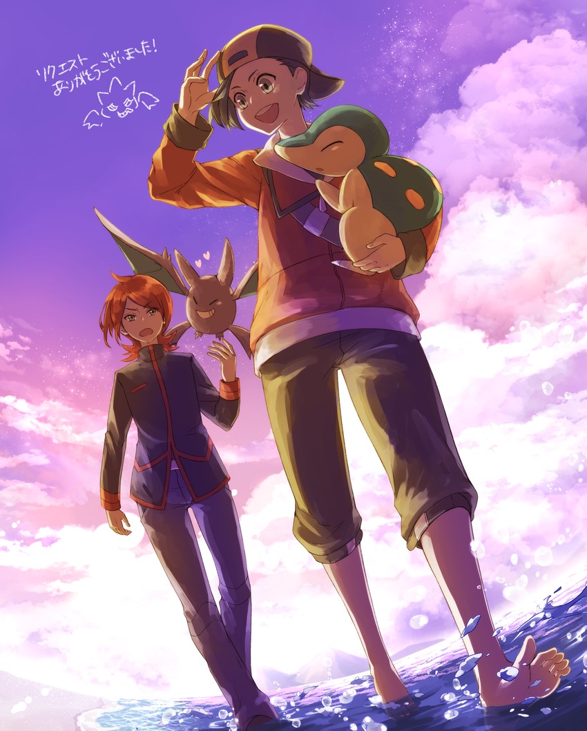 ethan, silver, cyndaquil, and crobat (pokemon and 1 more) drawn by itsumono_katze