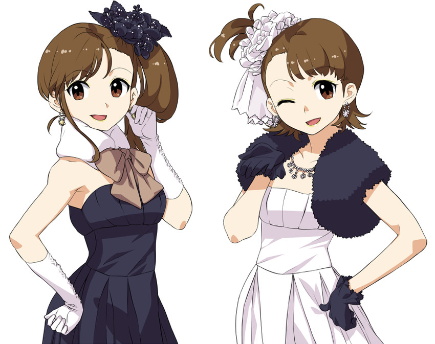futami mami and futami ami (idolmaster) drawn by hisakawa_riho