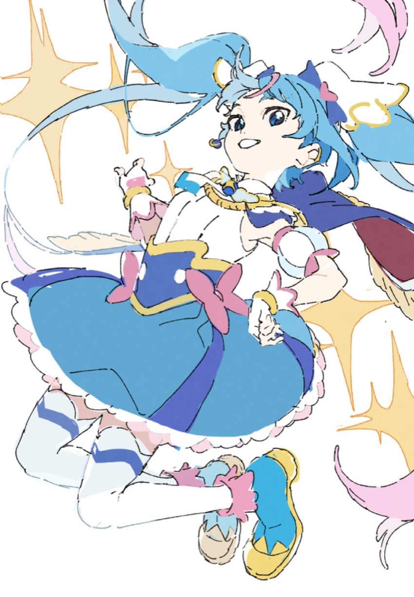 sora harewataru and cure sky (precure and 1 more) drawn by ginjiro_(ginjiroxx)