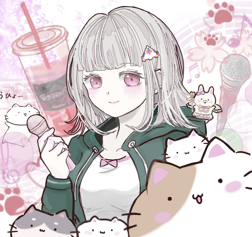 nanami chiaki and usami (danganronpa and 2 more) drawn by shimaeneko