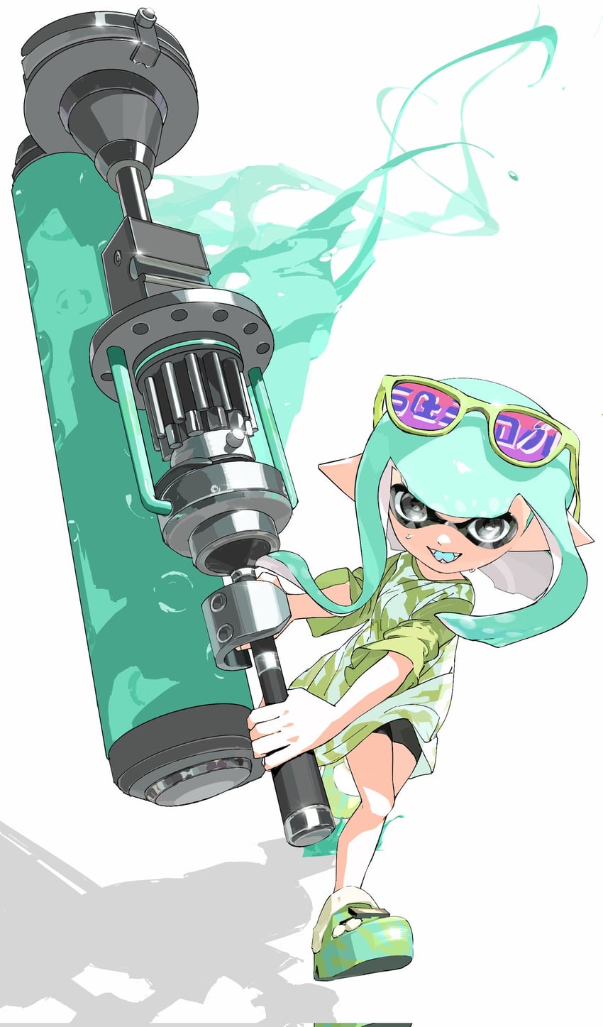inkling player character and inkling girl (splatoon and 1 more) drawn by lantern_madoyoi