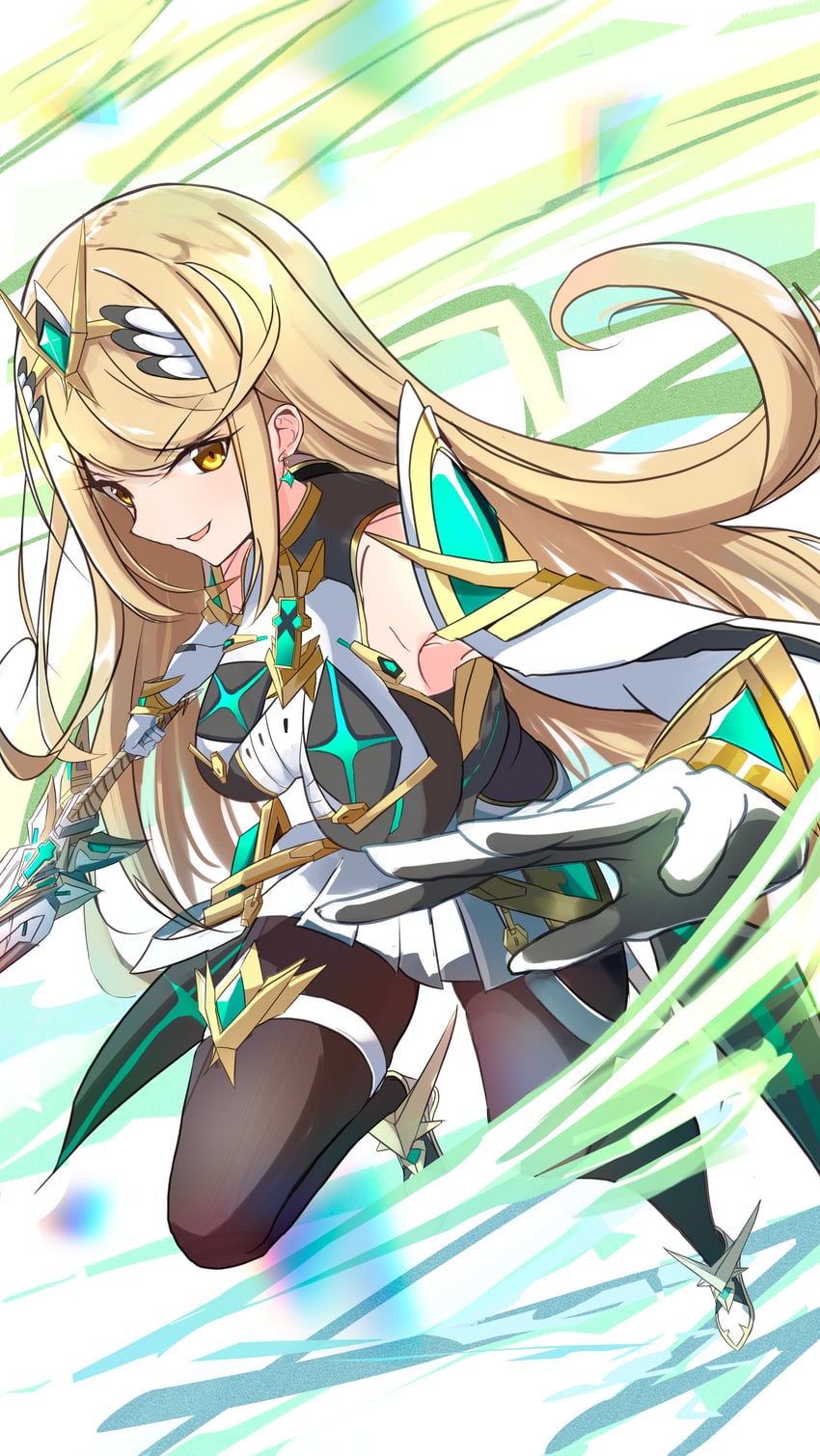 mythra (xenoblade chronicles and 2 more) drawn by karuushi