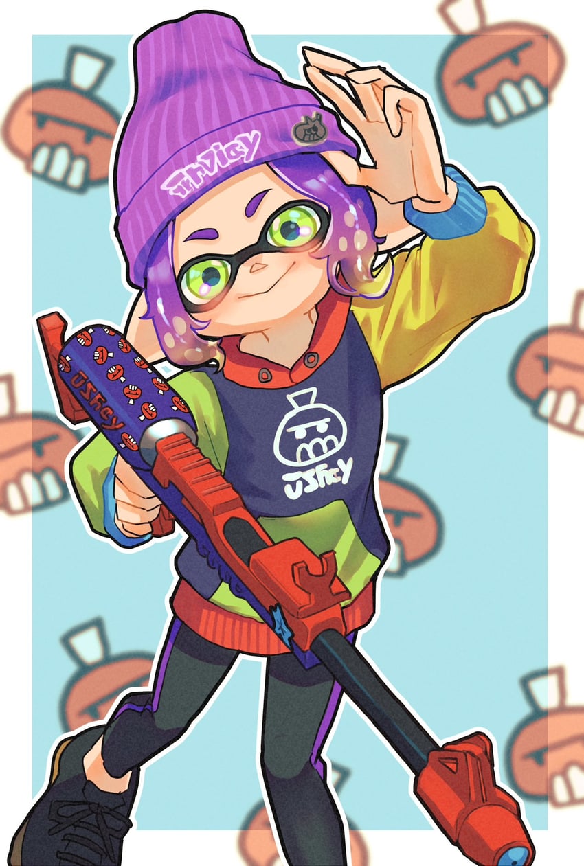 inkling player character and inkling girl (splatoon and 1 more) drawn by nastar_r0