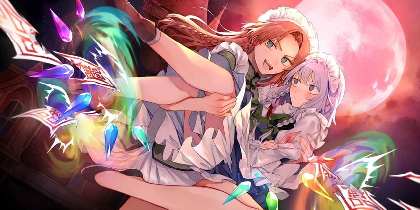 izayoi sakuya and hong meiling (touhou and 1 more) drawn by risui_(suzu_rks)
