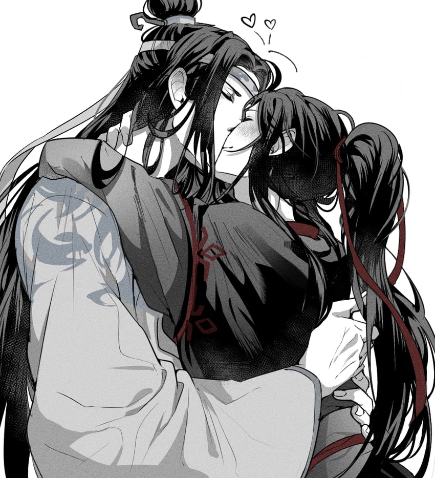 wei wuxian and lan wangji (modao zushi) drawn by ronpu_cooing