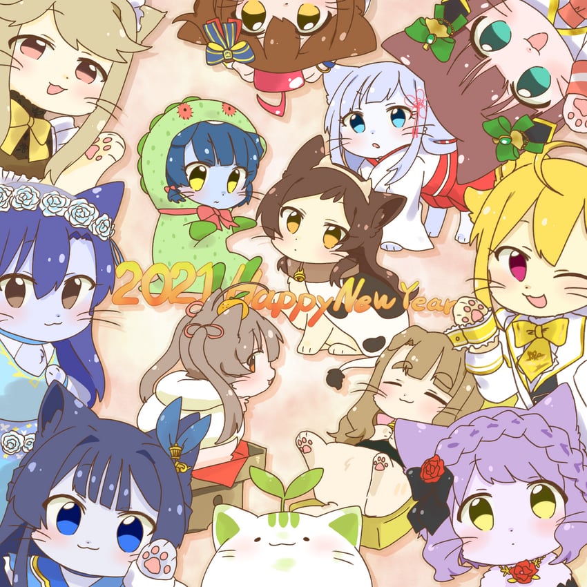 kisaragi chihaya, amami haruka, kitazawa shiho, makabe mizuki, nanao yuriko, and 8 more (idolmaster and 1 more) drawn by hutaba