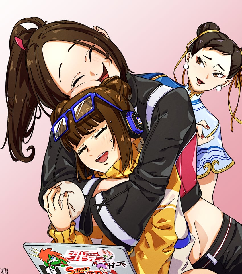 chun-li, shiranui mai, lilith, li-fen, and blanka-chan (street fighter and 4 more) drawn by dapenpan