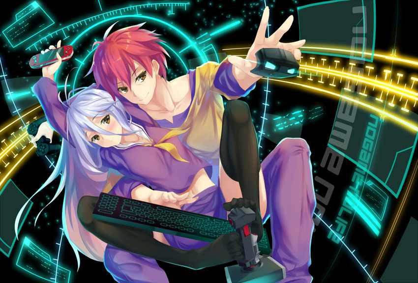 shiro and sora (no game no life) drawn by zi_se