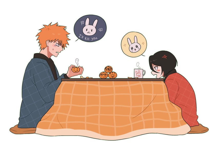 kuchiki rukia, kurosaki ichigo, and kon (bleach) drawn by gwao_(_ul_13)