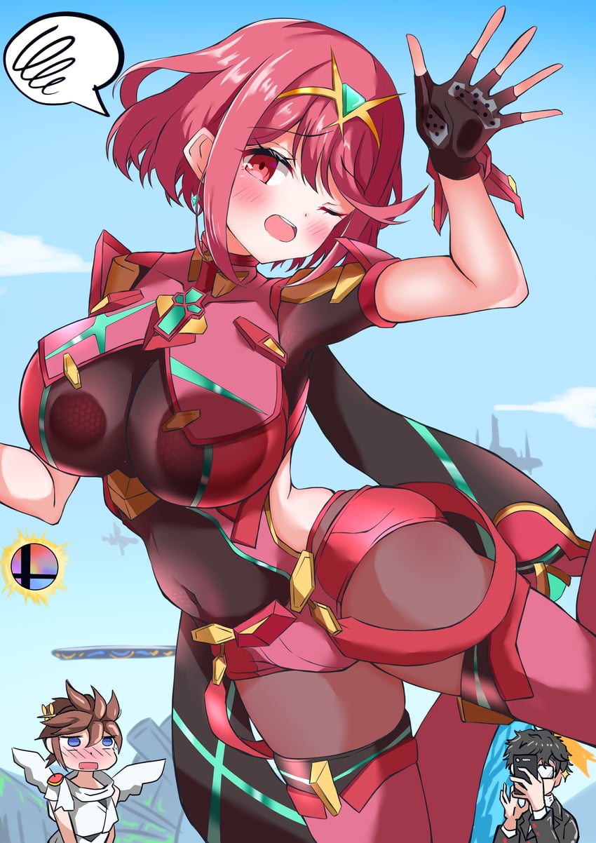 pyra, amamiya ren, and pit (persona and 6 more) drawn by otama_(otama_ladle23)