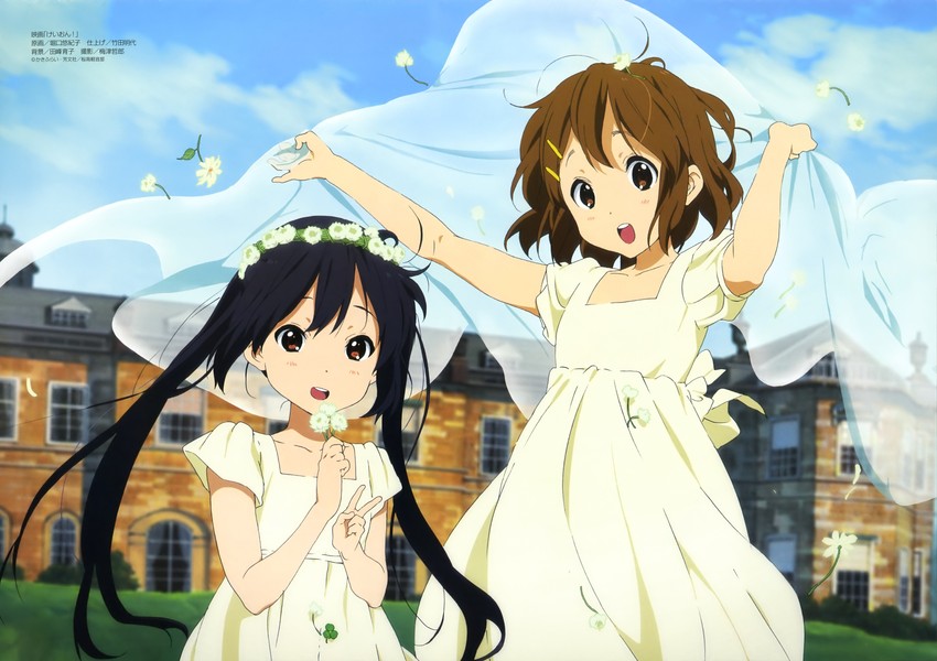 nakano azusa and hirasawa yui (k-on! and 2 more) drawn by horiguchi_yukiko